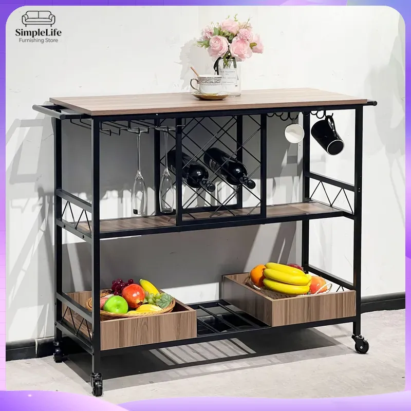 Kitchen Baking Trolley - Carrinho de Cozinha Multifuncional com Prateleiras