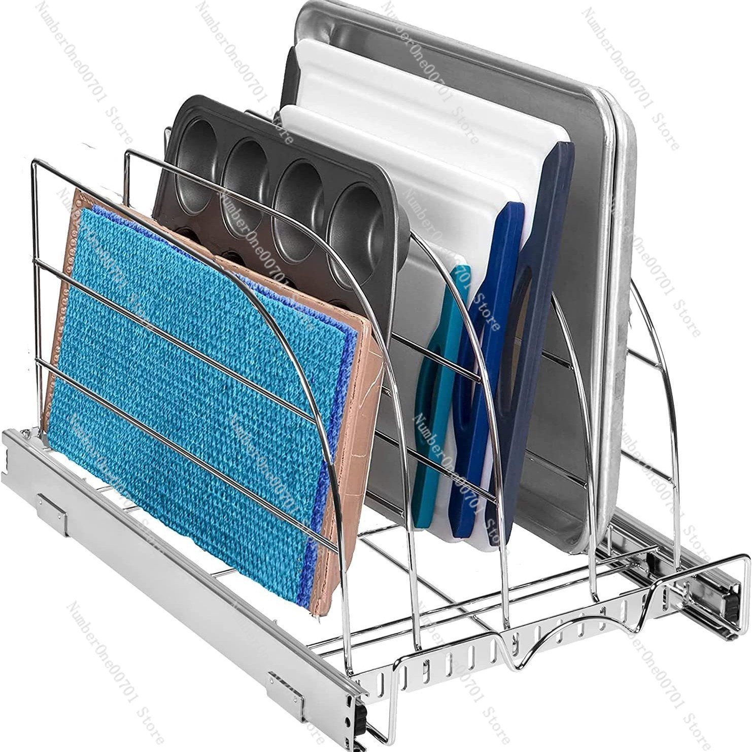 Kitchen Baking Sheet Organizer - Organizador de Armário de Cozinha Deslizante