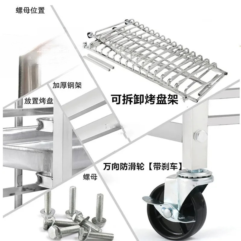 Carrinho de Aço Inoxidável com - Kitchen Baking Trolley avaliação e preço