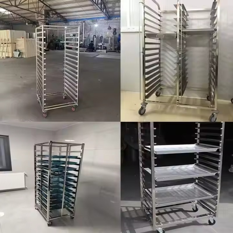 6 10 15 16 camadas de aço inox - Kitchen Baking Trolley avaliação e preço