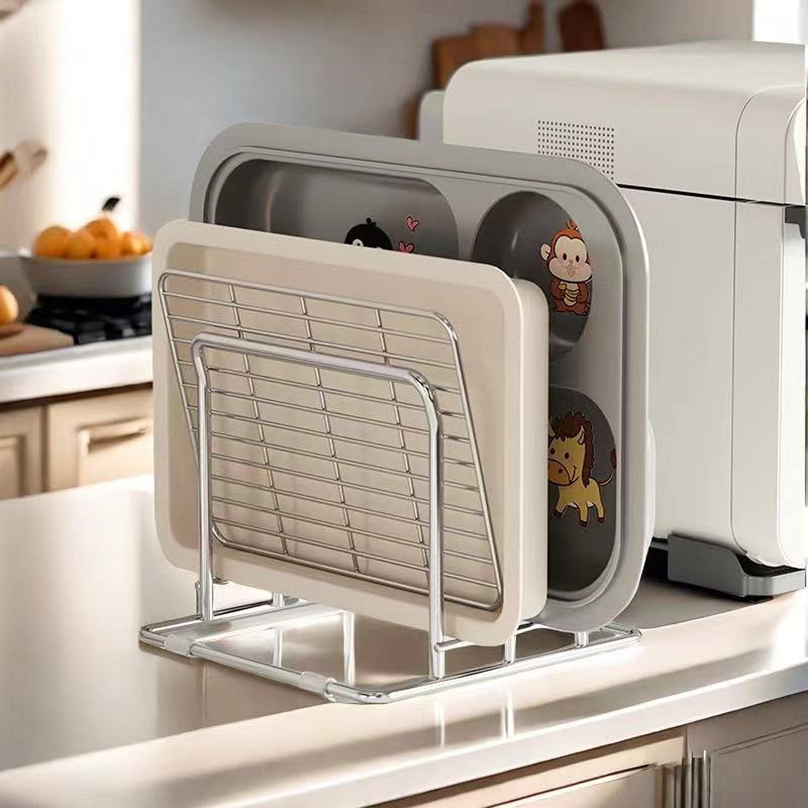 Tábua de corte rack potes pan  - Kitchen Baking Sheet Organizer avaliação e preço