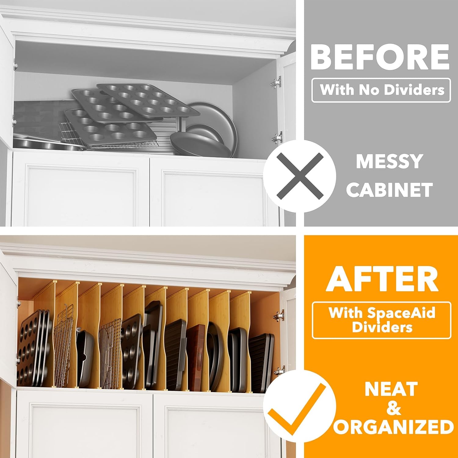 Pacote com 10 Divisores de Bam - Kitchen Baking Sheet Organizer avaliação e preço
